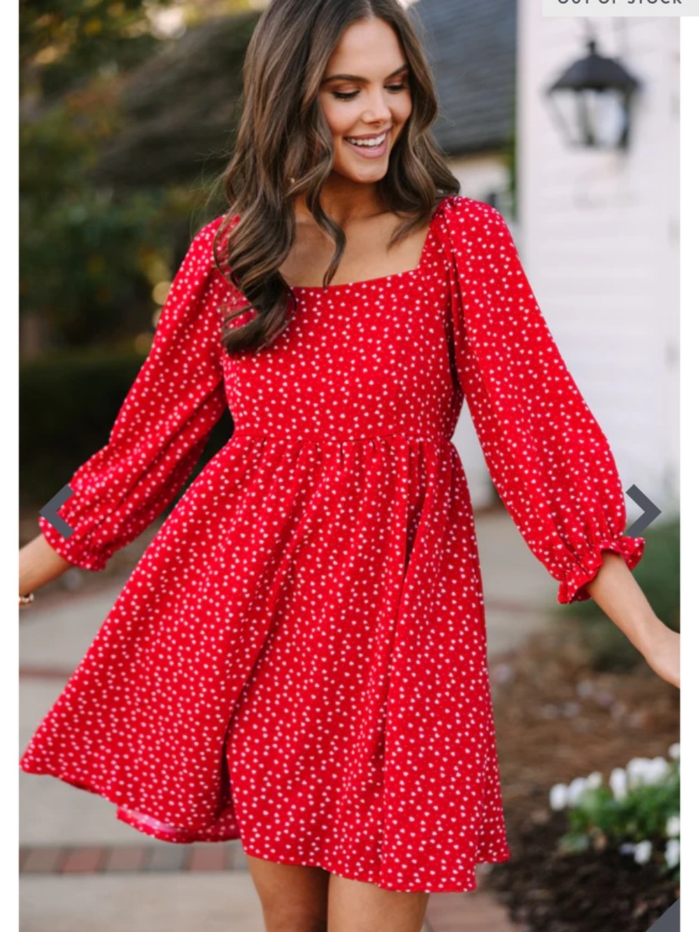 Red Scattered hearts Mini Dress